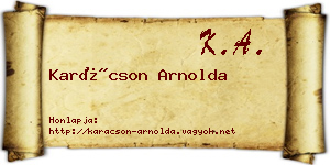 Karácson Arnolda névjegykártya